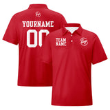 Custom Red White Football Polo Shirts  Add Your Unique Logo/Name/Number