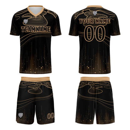 Custom Black Light Brown Soccer Uniform Jersey Kids Adults Personalized Set Jersey Shirt