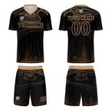 Custom Black Light Brown Soccer Uniform Jersey Kids Adults Personalized Set Jersey Shirt