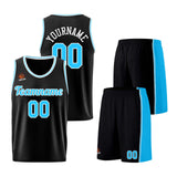 Custom Black-Light Blue Basketball Jersey for Men Women Adult Youth Stitched Name Number Logo