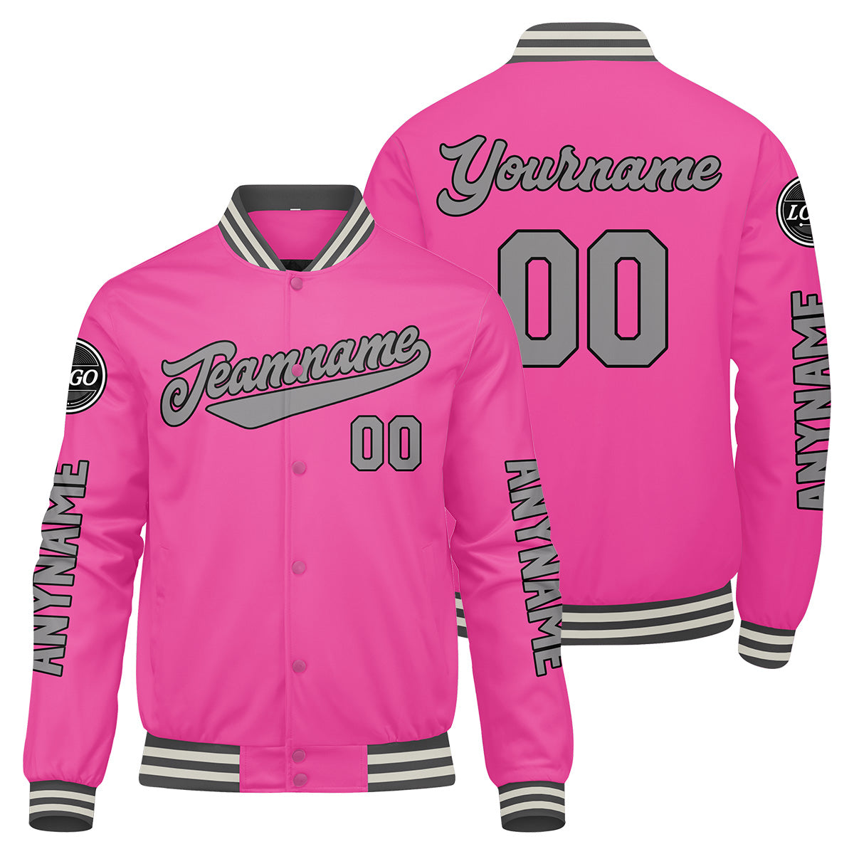 Custom Pink Varsity Jackets for Men Women Youth Personalized Letterman Jackets