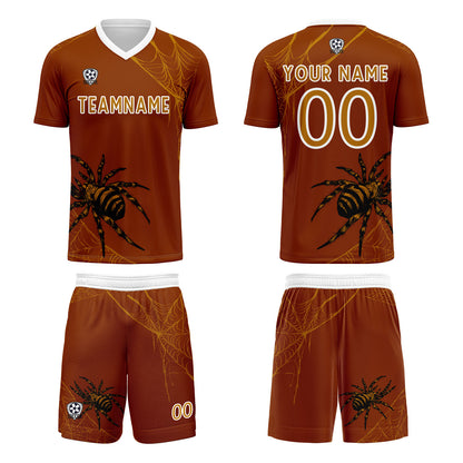 Custom Orange Soccer Uniform Jersey Kids Adults Personalized Set Jersey Shirt