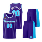 Custom Purple Light Blue Basketball Jersey for Men Women Adult Youth Stitched Name Number Logo
