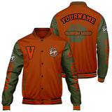 Custom Dull Orange Olive Green Varsity Jackets for Men Women Youth Personalized Letterman Jackets