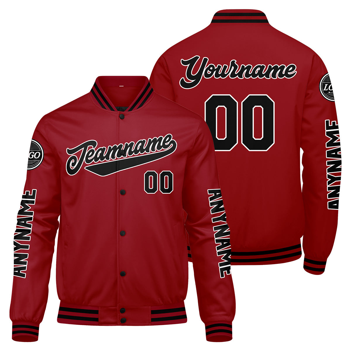 Custom Red Black Varsity Jackets for Men Women Youth Personalized Letterman Jackets