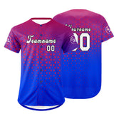 Custom Red Blue Baseball Jersey Personalized Gradient Team Uniforms Shirt with Name Number
