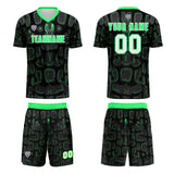 Custom Black Green Soccer Uniform Jersey Kids Adults Personalized Set Jersey Shirt