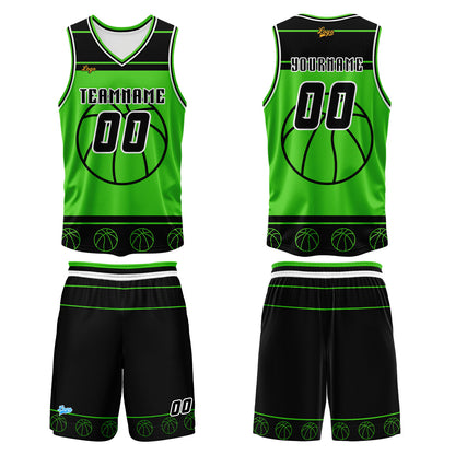 Custom Black Green Basketball Jersey Uniform Suit Printed Your Logo Name Number