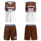 Custom Brown White Gray Blue Basketball Jersey Uniform Suit Printed Your Logo Name Number