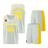 Custom Gray-Yellow Basketball Jersey for Men Women Adult Youth Stitched Name Number Logo