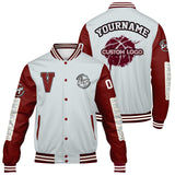 Custom Grey Claret Varsity Jackets for Men Women Youth Personalized Letterman Jackets