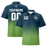 Custom Green Grass Green Football Gradient Polo Shirts  Add Your Unique Logo/Name/Number