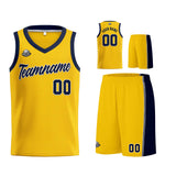 Custom Yellow Navy Basketball Jersey for Men Women Adult Youth Stitched Name Number Logo