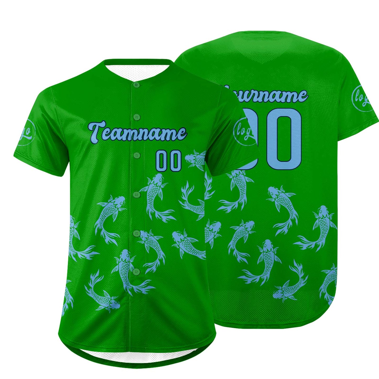 Custom Green Blue Baseball Jersey Personalized Gradient Team Uniforms Shirt with Name Number