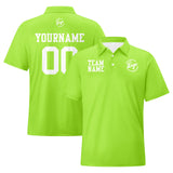 Custom Light Green White Football Polo Shirts  Add Your Unique Logo/Name/Number