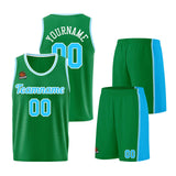 Custom Kelly Green Llight Blue Basketball Jersey for Men Women Adult Youth Stitched Name Number Logo