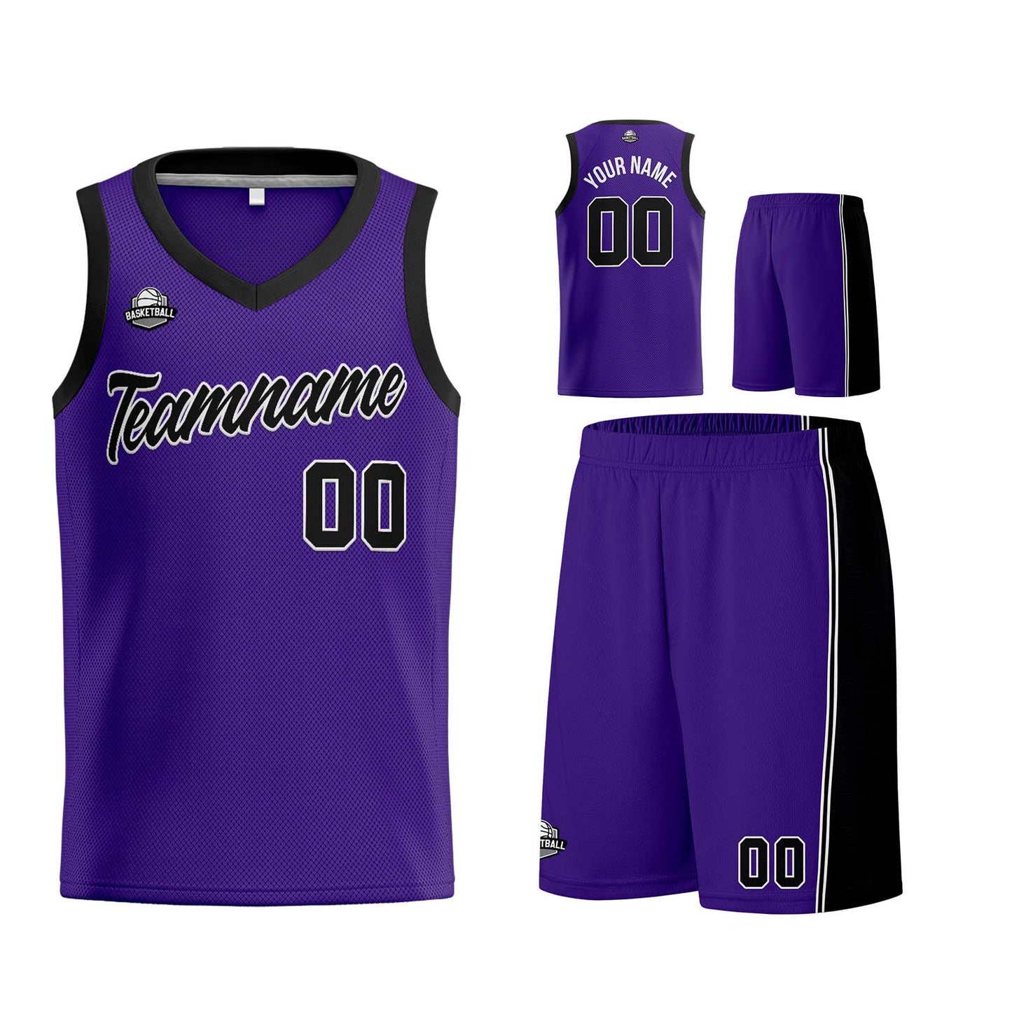 Custom Purple Black Basketball Jersey for Men Women Adult Youth Stitched Name Number Logo