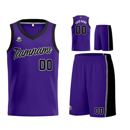 Custom Purple Black Basketball Jersey for Men Women Adult Youth Stitched Name Number Logo