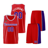 Custom Red Purple Basketball Jersey for Men Women Adult Youth Stitched Name Number Logo