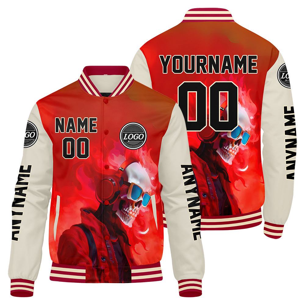 Custom Red Cream Varsity Jackets for Men Women Youth Personalized Letterman Jackets