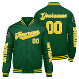 Custom Green Yellow Varsity Jackets for Men Women Youth Personalized Letterman Jackets
