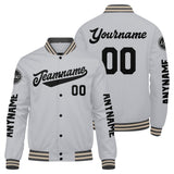 Custom Grey Black Varsity Jackets for Men Women Youth Personalized Letterman Jackets