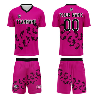 Custom Rose Purple Soccer Uniform Jersey Kids Adults Personalized Set Jersey Shirt