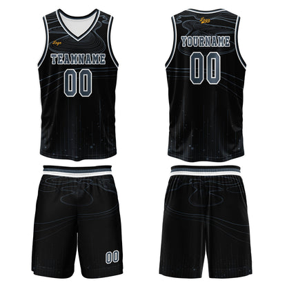 Custom Black Azure Basketball Jersey Uniform Suit Printed Your Logo Name Number