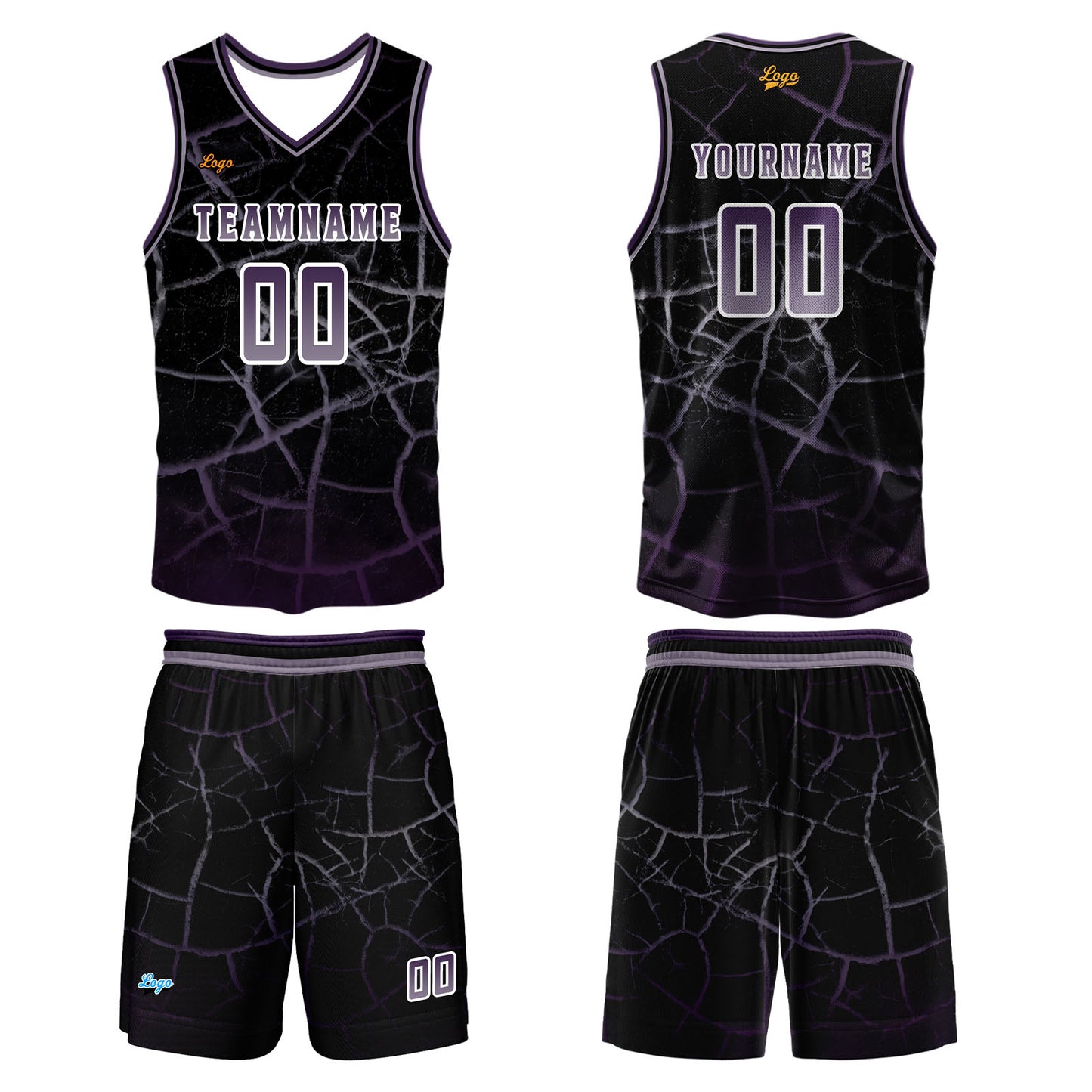 Custom Gray Violet Basketball Jersey Uniform Suit Printed Your Logo Name Number
