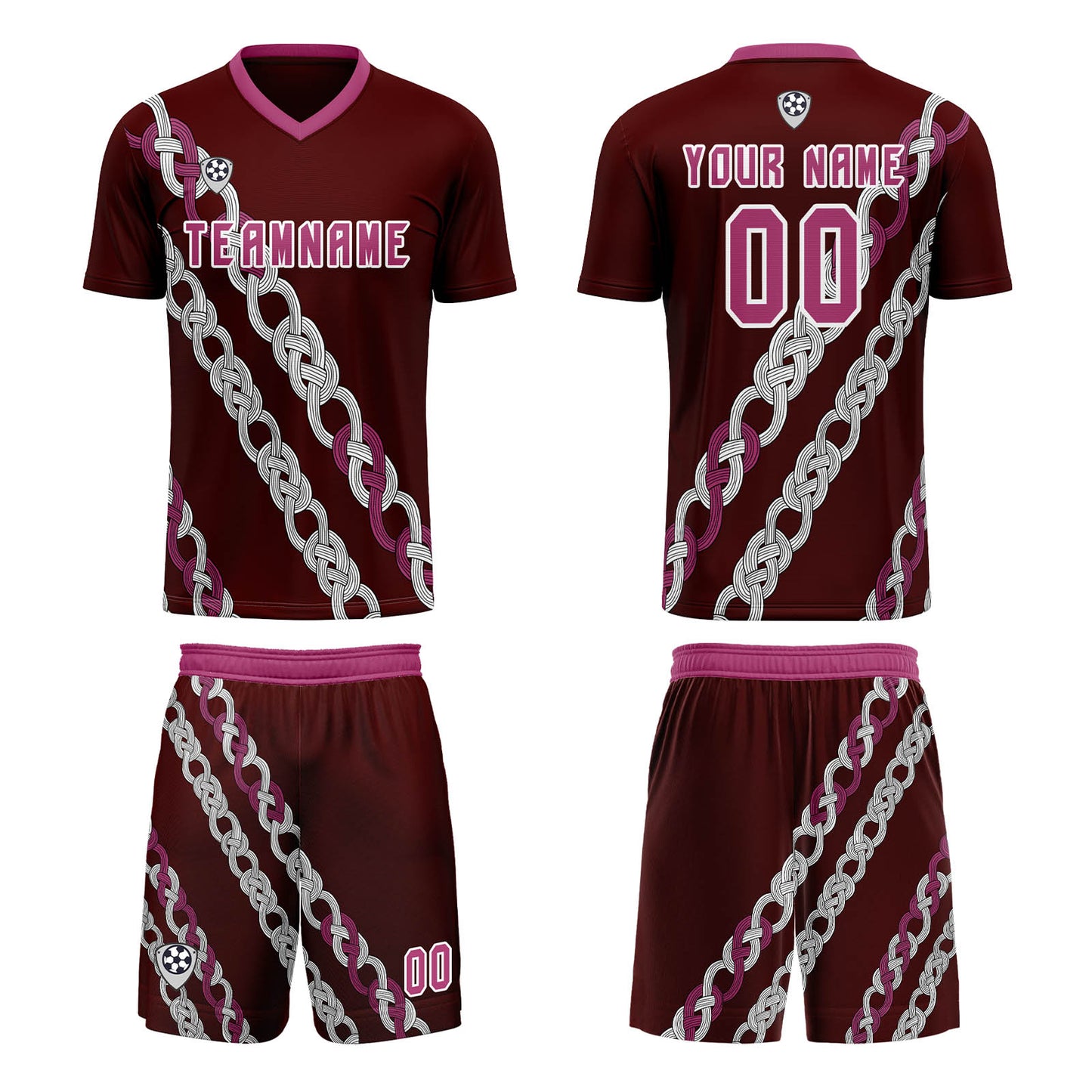 Custom Pink Red Uniform Jersey Kids Adults Personalized Set Jersey Shirt