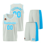 Custom Gray-Light Blue Basketball Jersey for Men Women Adult Youth Stitched Name Number Logo