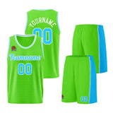 Custom Neon Green-Light Blue Basketball Jersey for Men Women Adult Youth Stitched Name Number Logo