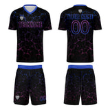Custom Black Rose Purple Soccer Uniform Jersey Kids Adults Personalized Set Jersey Shirt