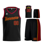 Custom Black Burgundy Yellow Basketball Jersey for Men Women Adult Youth Stitched Name Number Logo