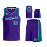 Custom Purple Teal Basketball Jersey for Men Women Adult Youth Stitched Name Number Logo