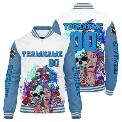 Custom Light Blue Varsity Jackets for Men Women Youth Personalized Letterman Jackets