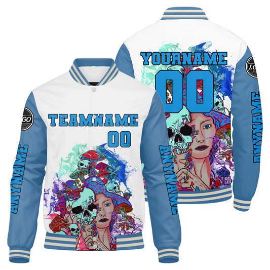 Custom Light Blue Varsity Jackets for Men Women Youth Personalized Letterman Jackets