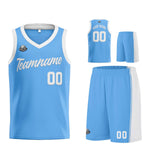 Custom Light Blue White Basketball Jersey for Men Women Adult Youth Stitched Name Number Logo
