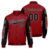 Custom Red Black Varsity Jackets for Men Women Youth Personalized Letterman Jackets