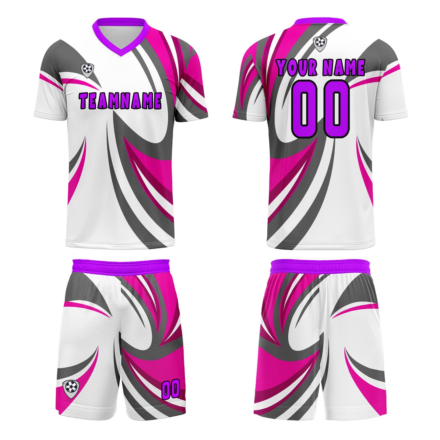 Custom White Pink Uniform Jersey Kids Adults Personalized Set Jersey Shirt
