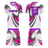 Custom White Pink Uniform Jersey Kids Adults Personalized Set Jersey Shirt