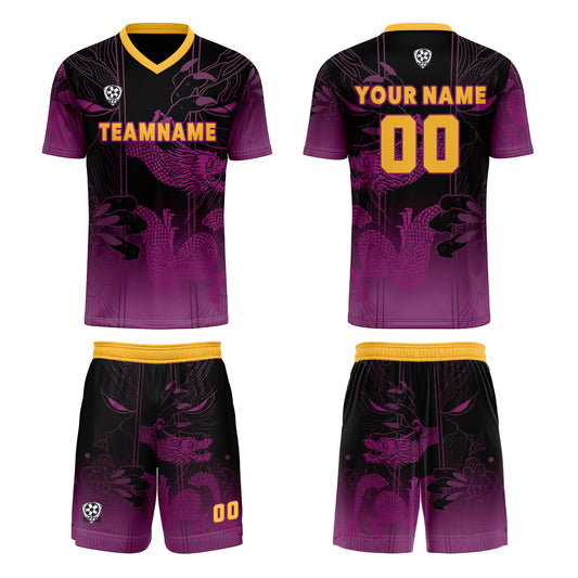 Custom Purple Orange Uniform Jersey Kids Adults Personalized Set Jersey Shirt