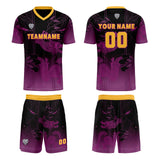 Custom Purple Orange Uniform Jersey Kids Adults Personalized Set Jersey Shirt