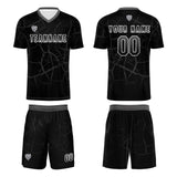 Custom Black Grey Soccer Uniform Jersey Kids Adults Personalized Set Jersey Shirt