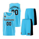 Custom Light Blue Black Basketball Jersey for Men Women Adult Youth Stitched Name Number Logo