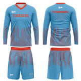 Custom Sky Blue Orange Red Basketball Soccer Football Shooting Long T-Shirt for Adults and Kids