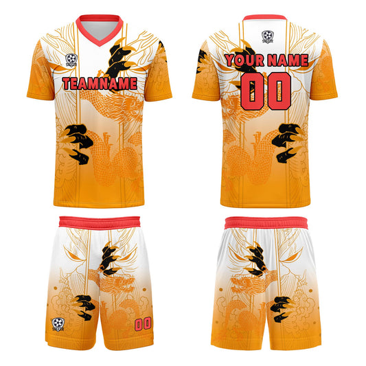 Custom Orange Red Uniform Jersey Kids Adults Personalized Set Jersey Shirt