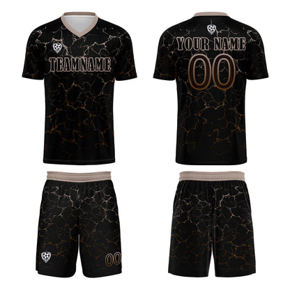 Custom Black Light brown Soccer Uniform Jersey Kids Adults Personalized Set Jersey Shirt