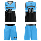 Custom Blue Black White Basketball Jersey Uniform Suit Printed Your Logo Name Number