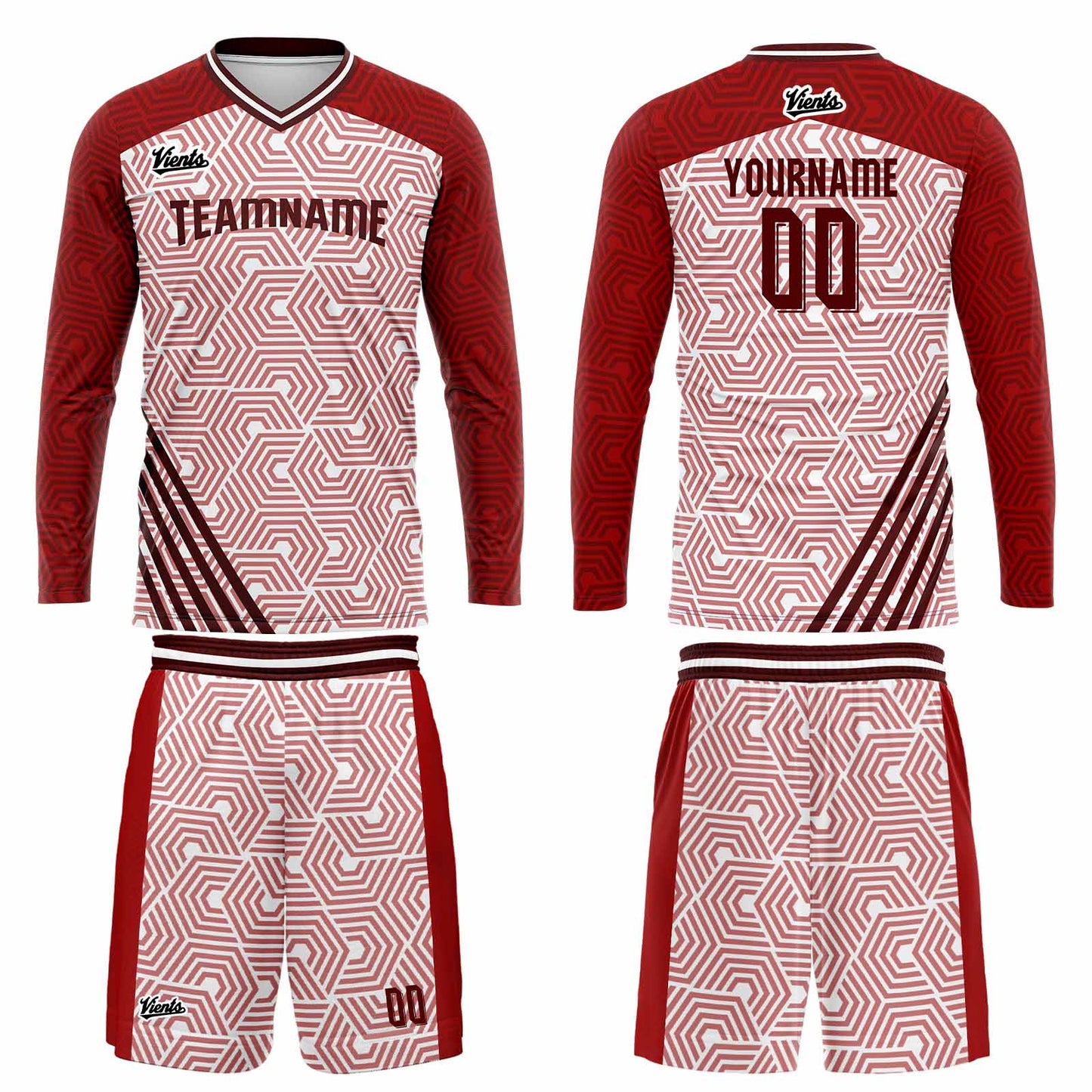 Custom Red Basketball Soccer Football Shooting Long T-Shirt for Adults and Kids